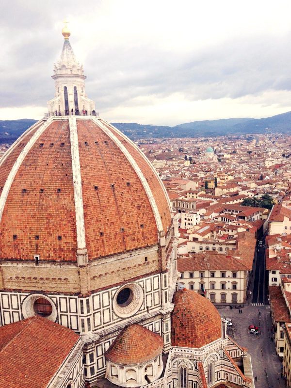 View of the Duomo and surrounding cityscape from the Bell Tower in Florence.