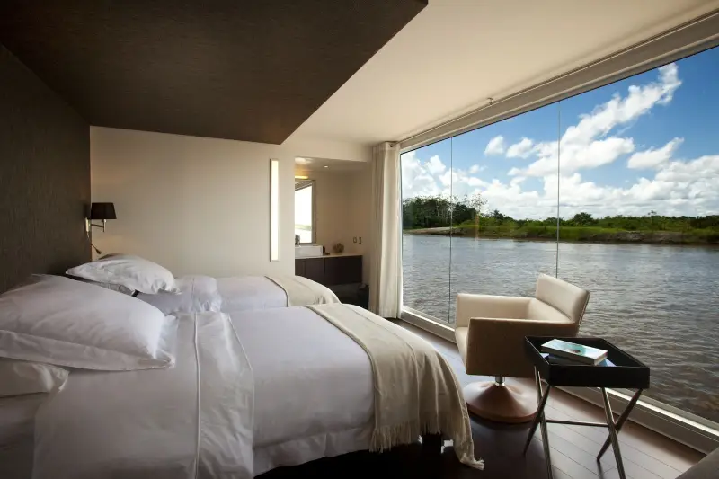Wake up to a spectacular view of the Amazon when you sail aboard Aria on an Avalon cruise.