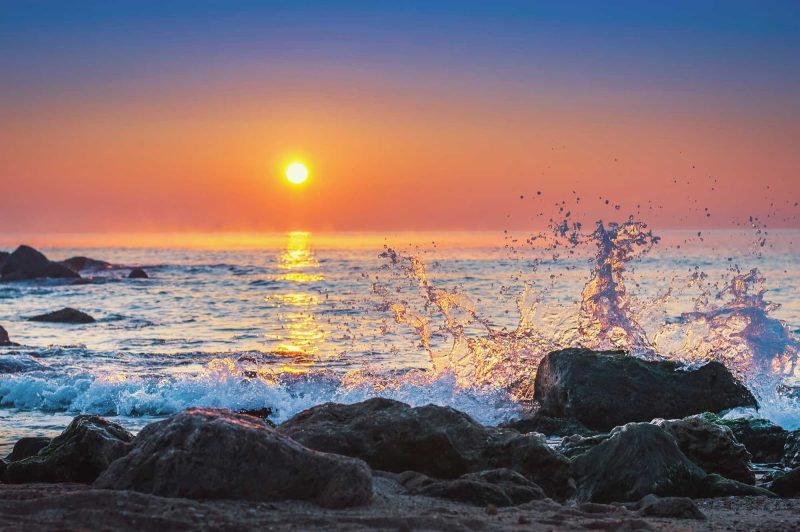 Sunset on a Cuban beach.