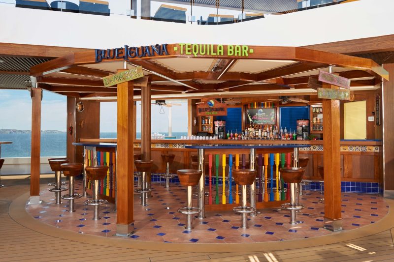 The BlueIguana Tequila Bar on Carnival Vista is the perfect spot to chill and enjoy a slushy tequila drink or an ice-cold Mexican cerveza.