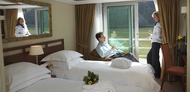 Relax in your stateroom and take in views of stirring landscapes along the riverbanks of France on AmaLegro.