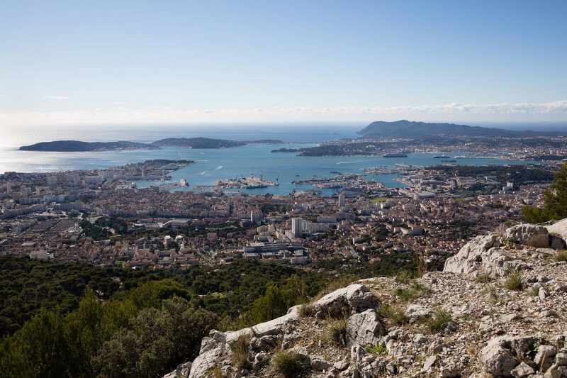 The view from Mont Faron above Toulon, France.