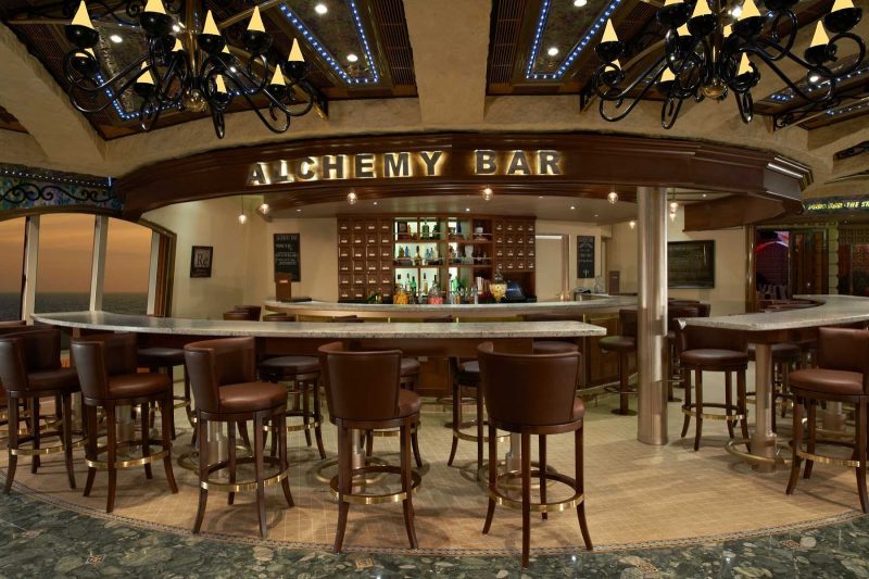 The Alchemy Bar, Carnival Liberty's "cocktail pharmacy," serves up both alcoholic and nonalcoholic elixirs to soothe your spirits.