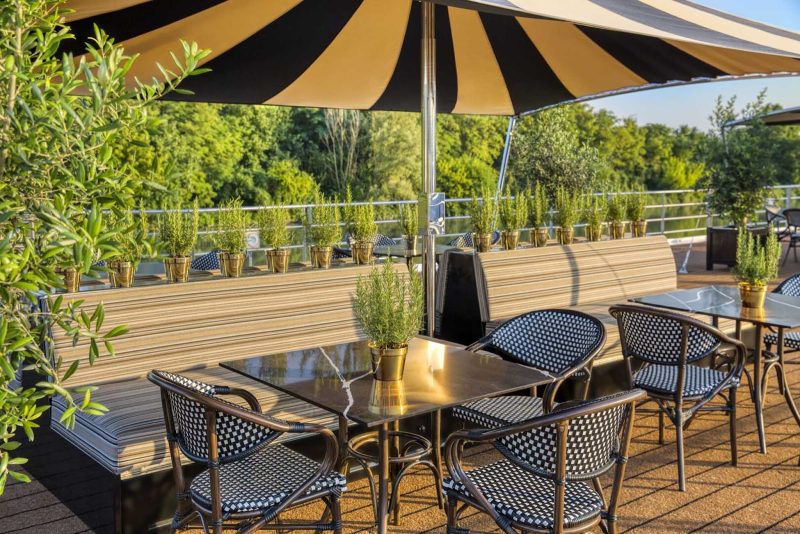 Enjoy a grand view of Venice from the sun deck of S.S. La Venezia.