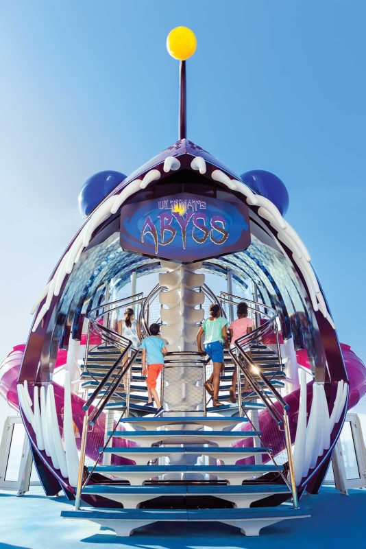 Kids enter the 10-story-high Ultimate Abyss on Harmony of the Seas.