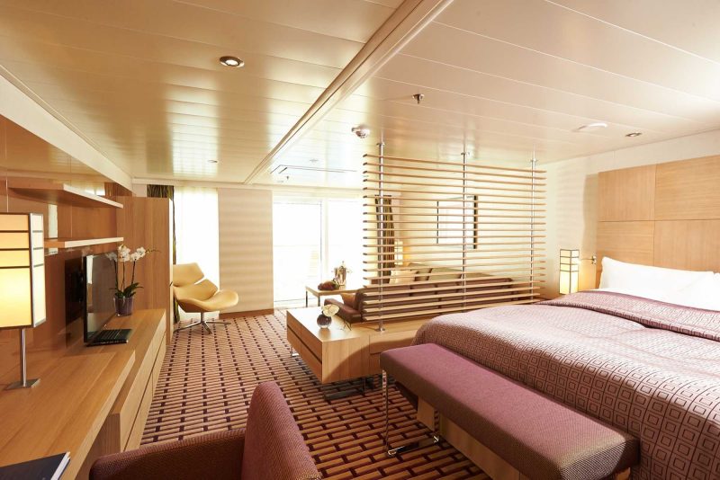 Check into a Spa Suite aboard Europa 2 and you'll find a warm interior, lots of space, a spa bathroom and nice little touches.