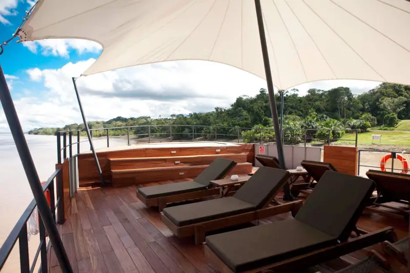 Aria's amenities include a Jacuzzi, premium lounge chairs and a fitness center.