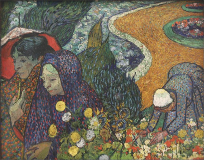 Vincent van Gogh, “Memory of the Garden at Etten (Ladies of Arles),” 1888, oil on canvas, at the Hermitage at St. Petersburg, Russia.