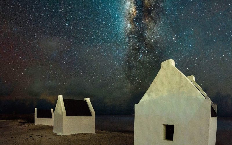 Stars fill the heavens in the dark of night on Bonaire.