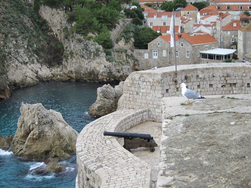 A cannon on one of the ramparts that have protected Dubrovnik since the 12th century.