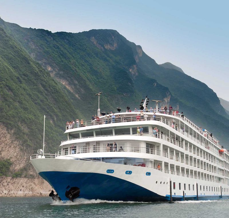 Viking Emerald sails through a gorge on China's historic Yangtze River.
