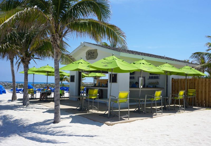 Head to the Patrón Beach bar to quaff a few at Great Stirrup Cay in the Bahamas.