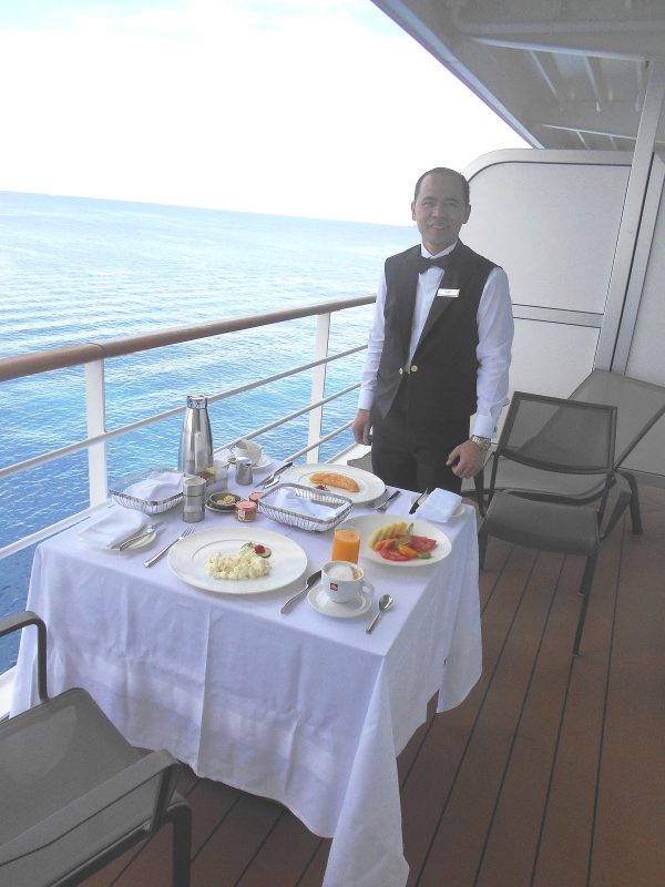 Here's the butler who served us breakfast on the balcony every morning, meet Pedro from Manila.