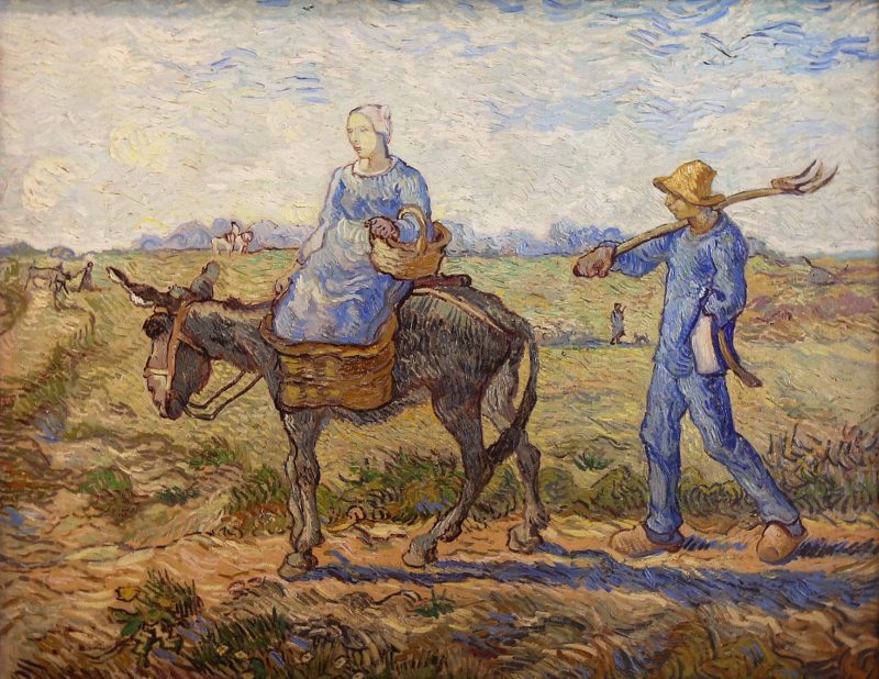 Vincent van Gogh, “Morning: Going Out to Work (After Millet),” 1890, oil on canvas, at the Hermitage at St. Petersburg, Russia.
