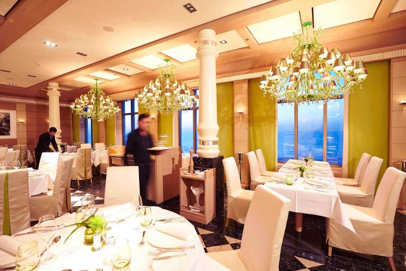 Well lit and elegant, Serenissima on Europa 2 specializes in Italian cuisine.
