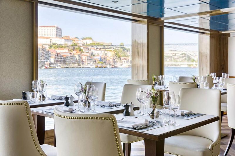 Meals in the Restaurant aboard S.S. Sao Gabriel offer Portuguese, North American and international dishes. 