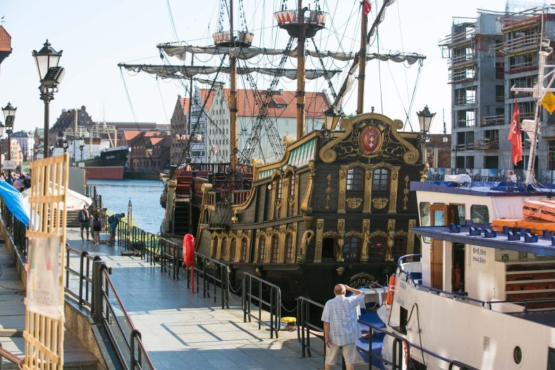 Take a tour on the Black Pearl, a replica pirate ship, from the harbor in Old Gdansk, Poland.
