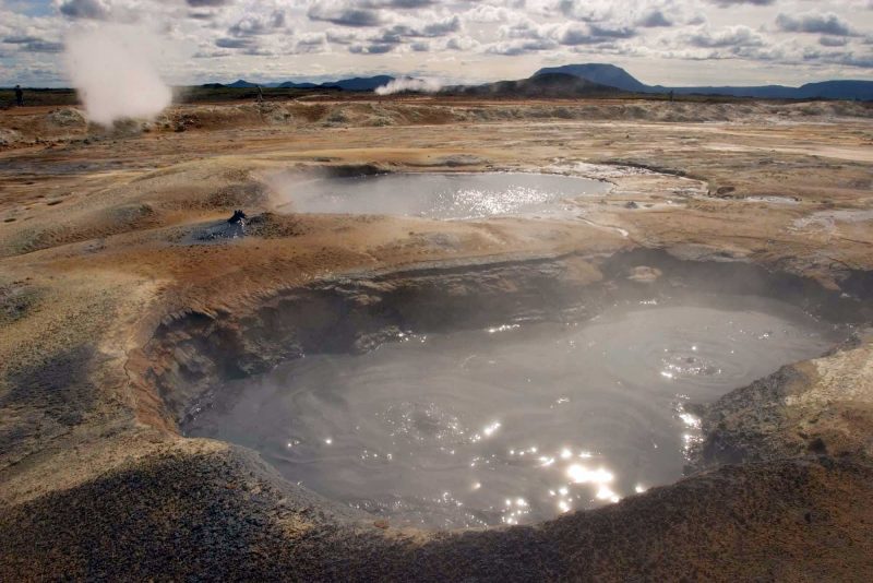 Spot the boiling mud pits in the geothermal area of Krafla, Iceland, on a Lindblad Expeditions tour.