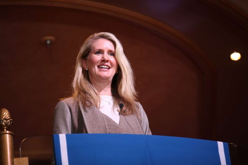 Jan Swartz, president of Princess Cruises, during an event on Ruby Princess in 2016.