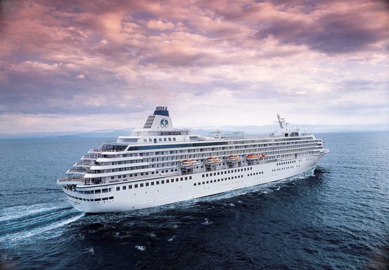 Crystal Symphony at sea. Crystal Cruises continually wins awards as as the world's highest-rated luxury cruise line.