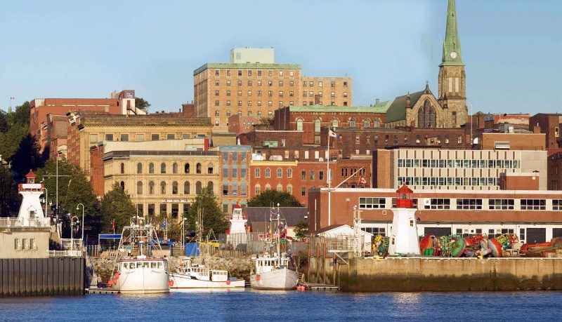 The pretty waterfront of Saint John in New Brunswick province, Canada.