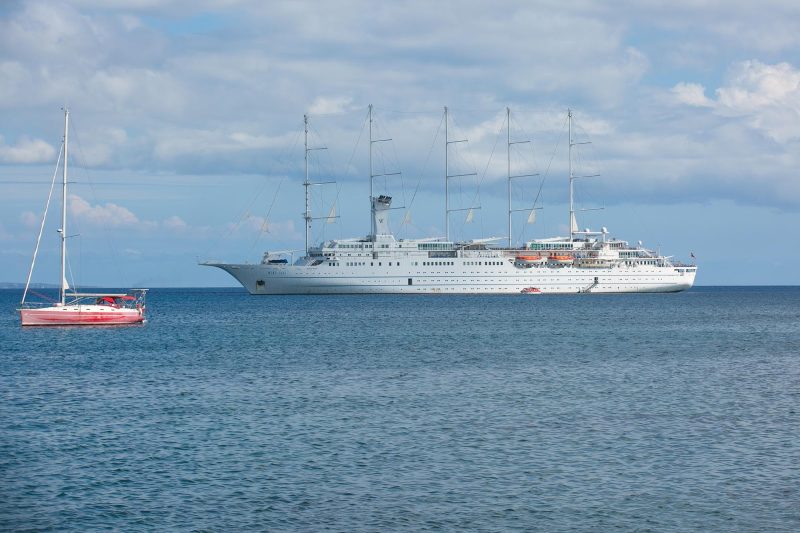 Windstar Cruises' 310-passenger flagship Wind Surf in St. Kitts.