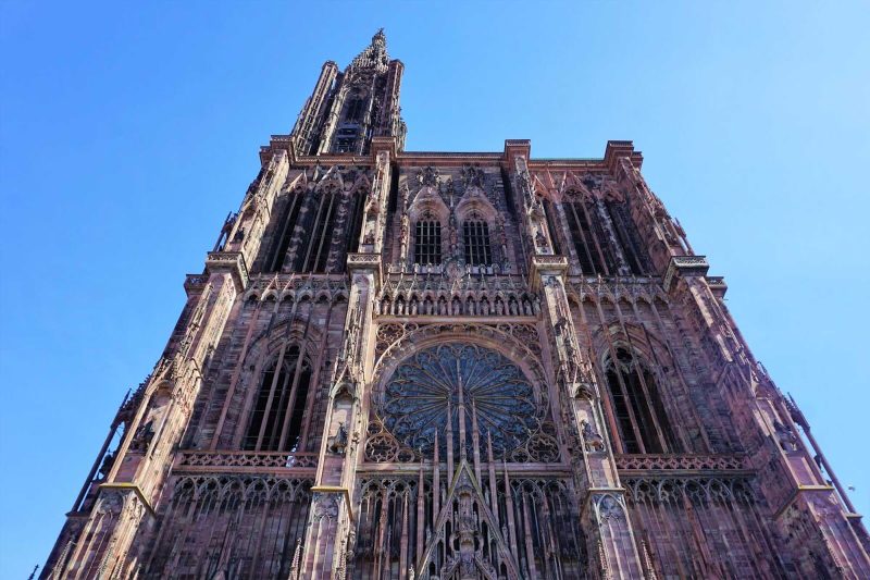 Exterior of the Cathedral of Our Lady of Strasbourg in Strasbourg, France.