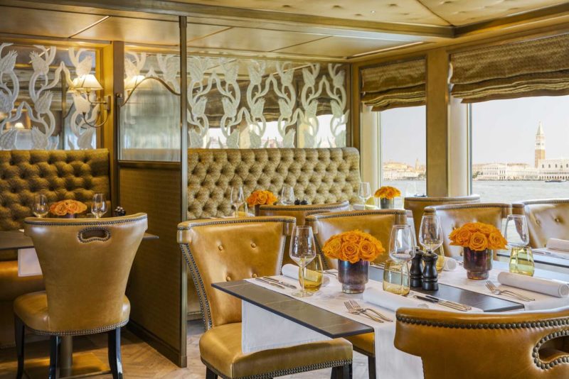 Rialto’s is the main dinner venue on Uniworld’s luxury river ship S.S. La Venezia.