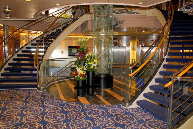 The inviting atrium of Holland America's Prinsendam.