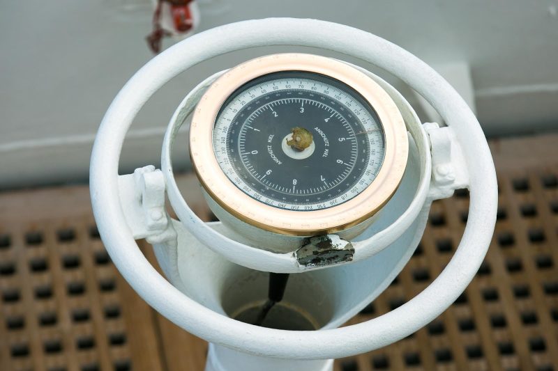 A classic navigation device on the bridge deck of Wind Surf.