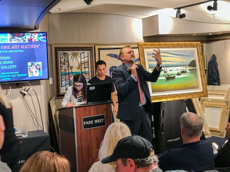 A Park West art auction during a sailing on ms Oosterdam.