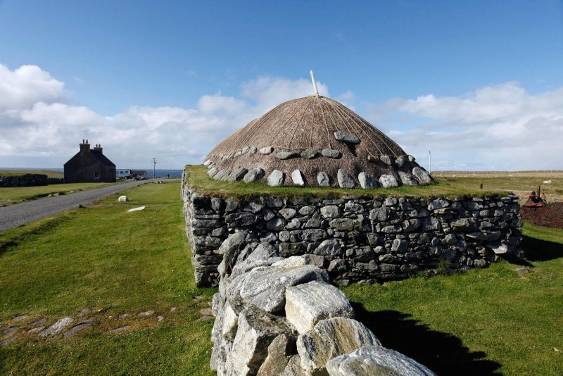 The Blackhouse, a traditional, fully furnished thatched house in Arnol on the Isle of Lewis in the Outer Hebrides, Scotland.
