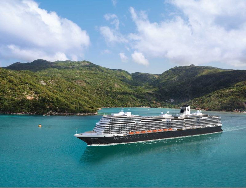 Holland America’s new ship Rotterdam sails through the Caribbean and Europe.