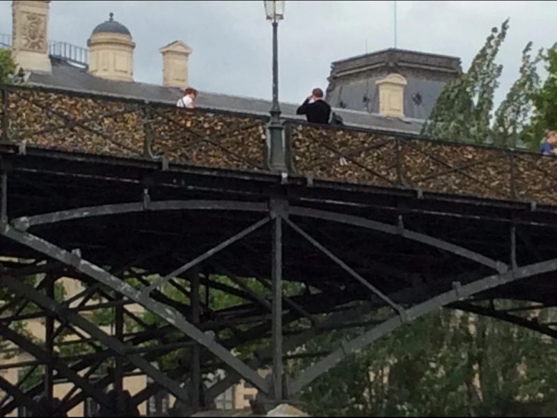Key Bridge on Seine River in Paris lock your love