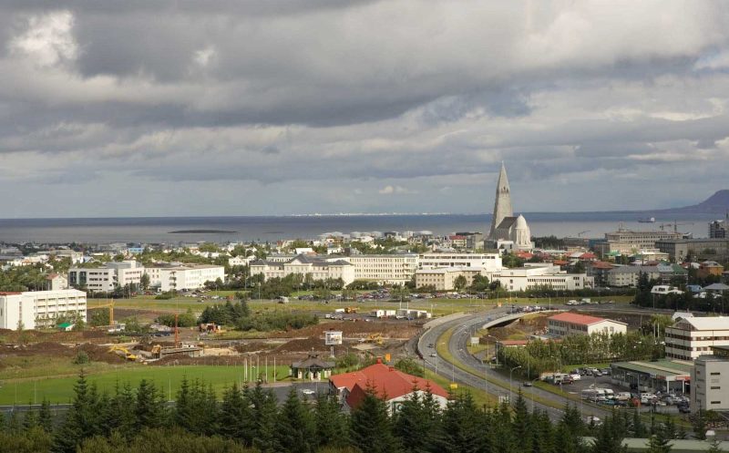 Get incredible views of downtown Reykjavik, Iceland, on the Perlan Viewing Deck during your Lindblad Expeditions tour.