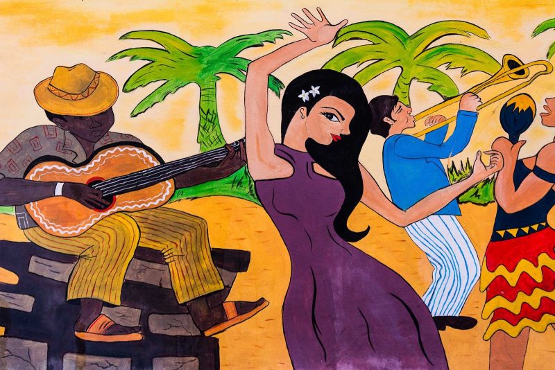 A mural on a street in Cuba.