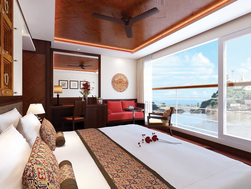 The Panorama Suite on Avalon Myanmar gives you a front-row view of all the sights along the Irrawaddy River of Myanmar.