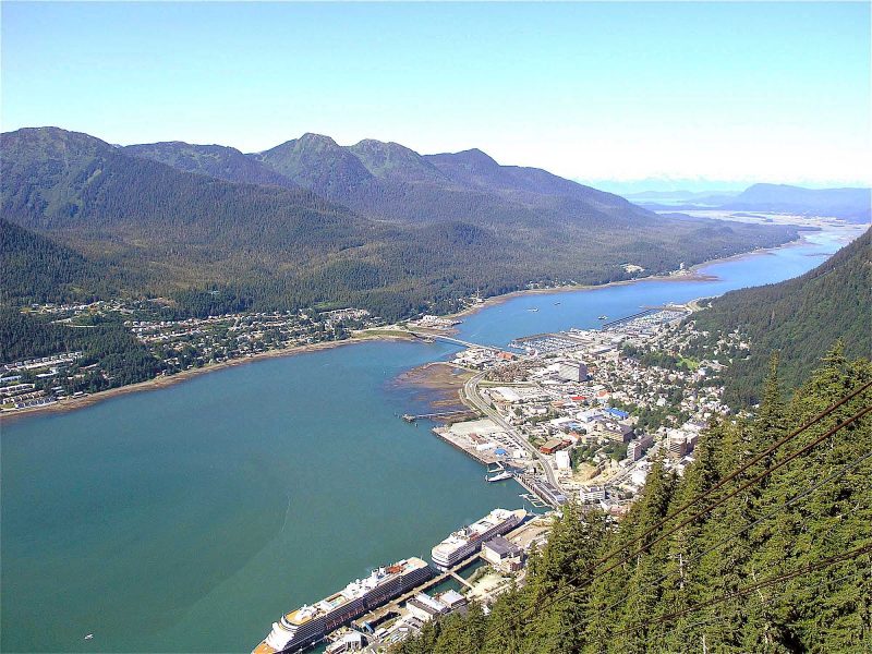 A view from high above Juneau. See? It's not all snow.