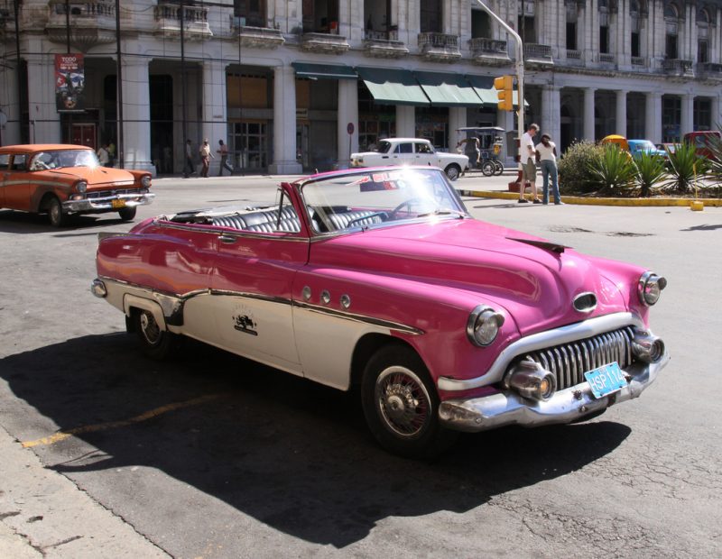 A classic 1950s Buick parked on the streets of Havana, Cuba.