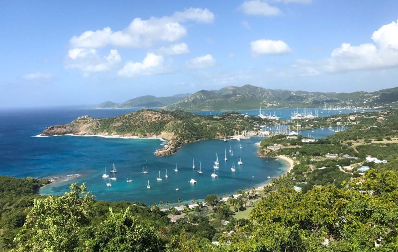 Antigua's English Harbour in Antigua, which dates to the late 1700s, seen from Shirley Heights.