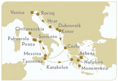 The 17 Night Venice to Athens Voyage on Royal Clipper.