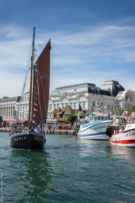 Trouville-sur-Mer, a picturesque fishing village on the banks of the Touques River in France.