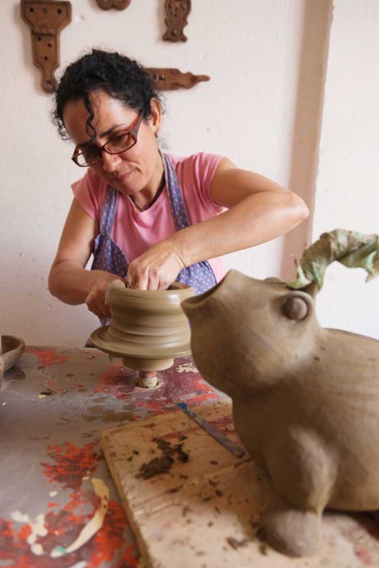 A Cuban potter at work.