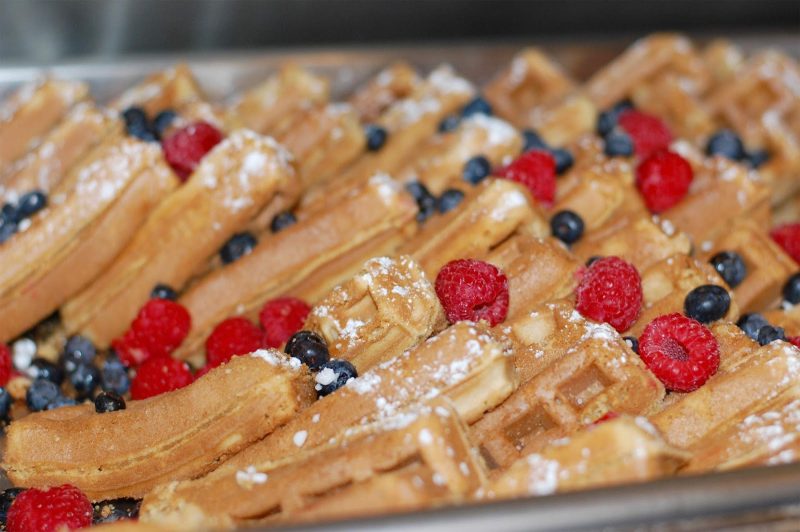 French toast with blueberries and raspberries during a champagne brunch on Hornblower Cruises.