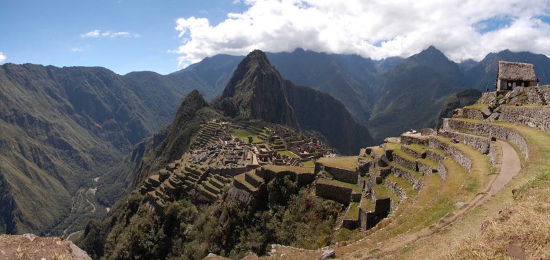 Panoramic picture of Machu Picchu from the viewing point.