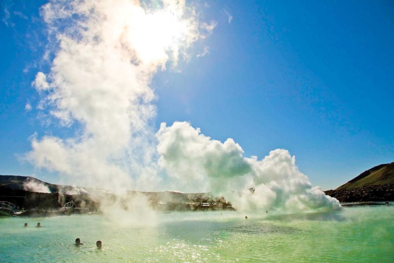 Take a swim in the soothing steamy waters of Iceland’s geothermal Blue Lagoon, with an average temperature of 100 degrees, during a Lindblad Expeditions tour.