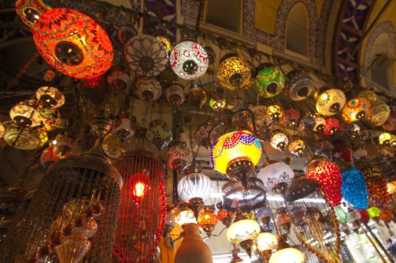 Colorful lamps spotted at the Grand Bazaar in Istanbul, Turkey.