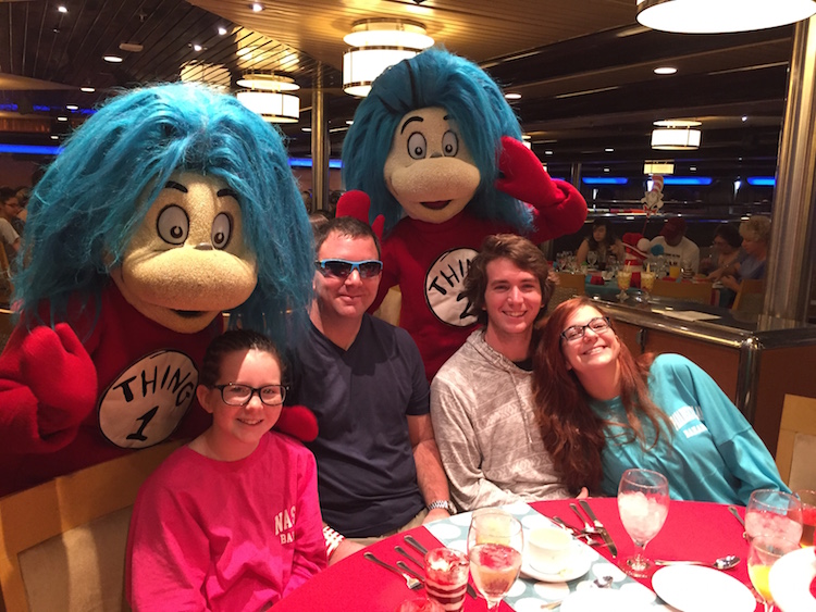 Desiree's family at the Dr. Seuss Green Eggs & Ham breakfast on board
