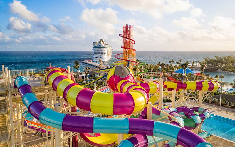 The waterslide at Perfect Day CocoCay.