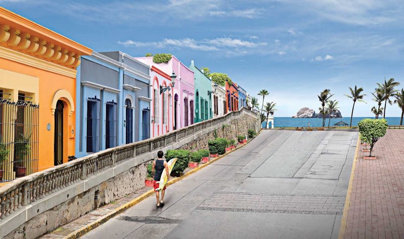 Colonial style houses in Mazatlan, Mexico.
